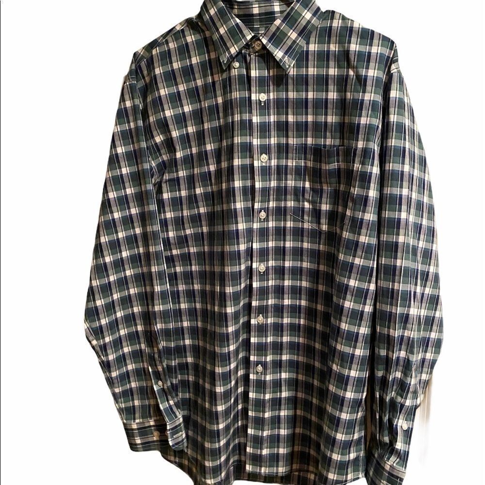 LL Bean Plaid Long Sleeve Shirt Size Medium